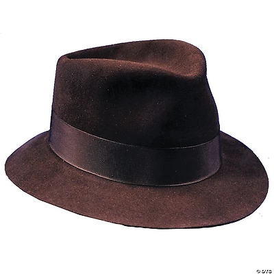 Adults Deluxe Brown Fedora Hat