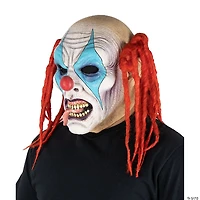 Adults Deluxe Kill the Clowns Crazy Clown Latex Mask with Hair - One Size