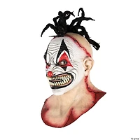 Adults Deluxe Kill the Clowns Punk Clown Latex Mask with Full Cowl - One Size