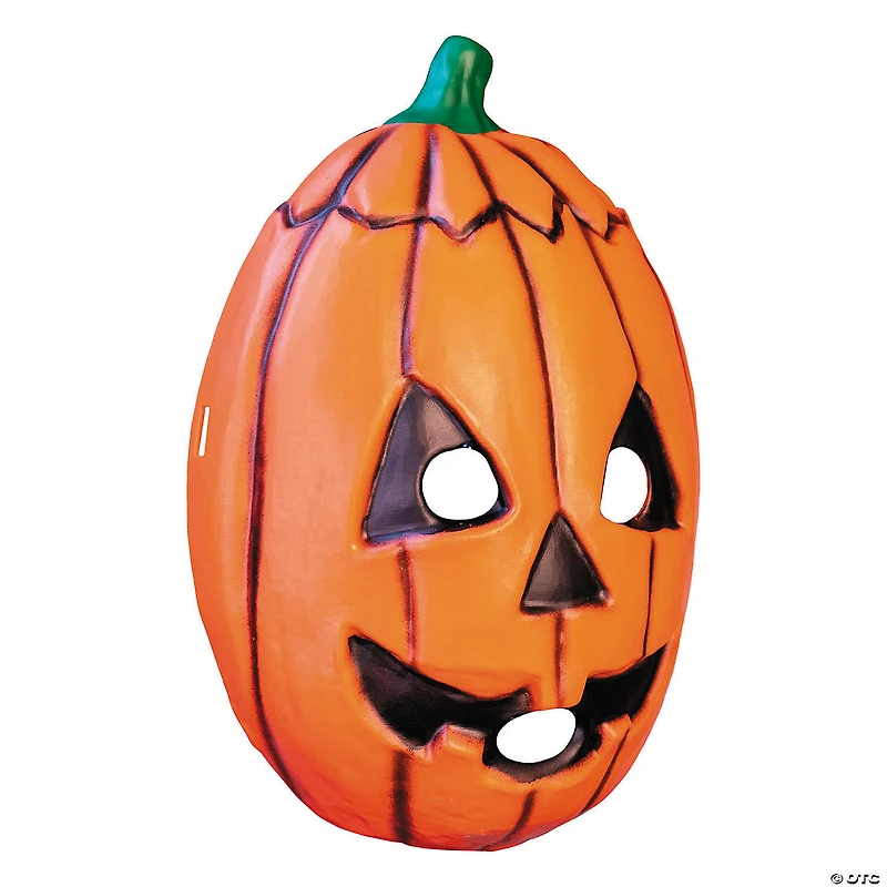 Adults Don Post Studios™ Orange Pumpkin Face Injection Molded Plastic Mask - One Size