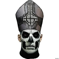 Adults Ghost Deluxe Papa 2 Emeritus Hat & Overhead Latex Mask