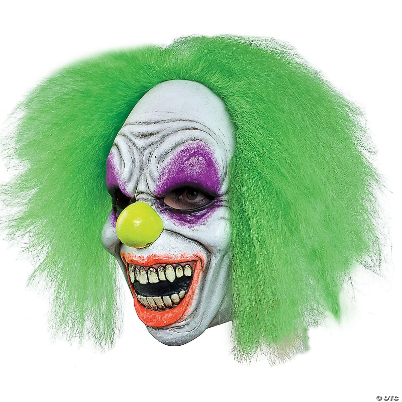 Adults Ghoulish Productions Wild Neon Clown Overhead Latex Mask - One Size