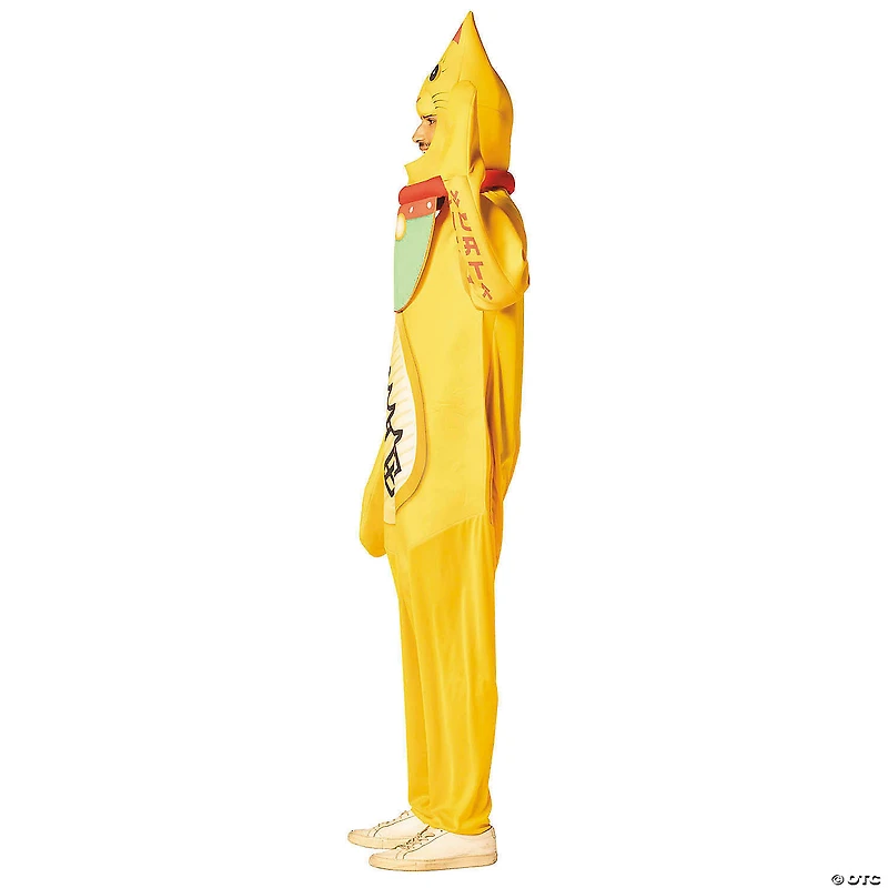 Adults Gold Lucky Cat Jumpsuit Costume - One Size
