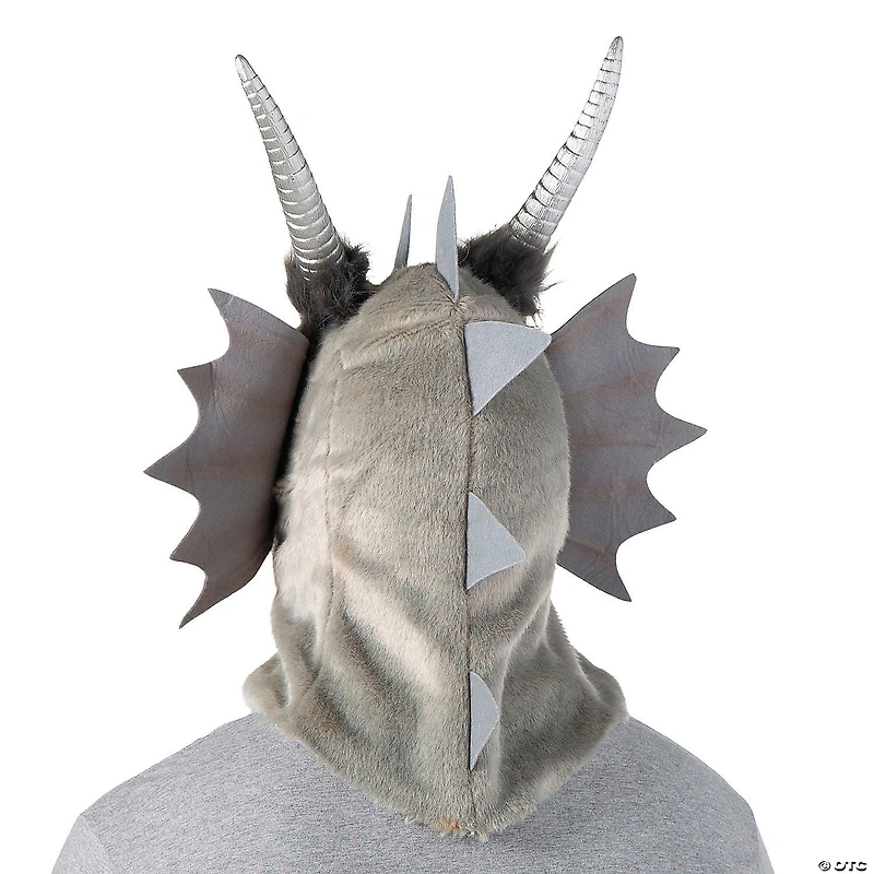 Adults Gray Dragon Moving Mouth Overhead Mask - One Size
