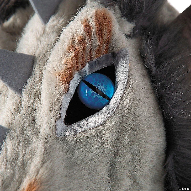 Adults Gray Dragon Moving Mouth Overhead Mask - One Size