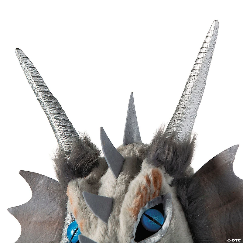 Adults Gray Dragon Moving Mouth Overhead Mask - One Size