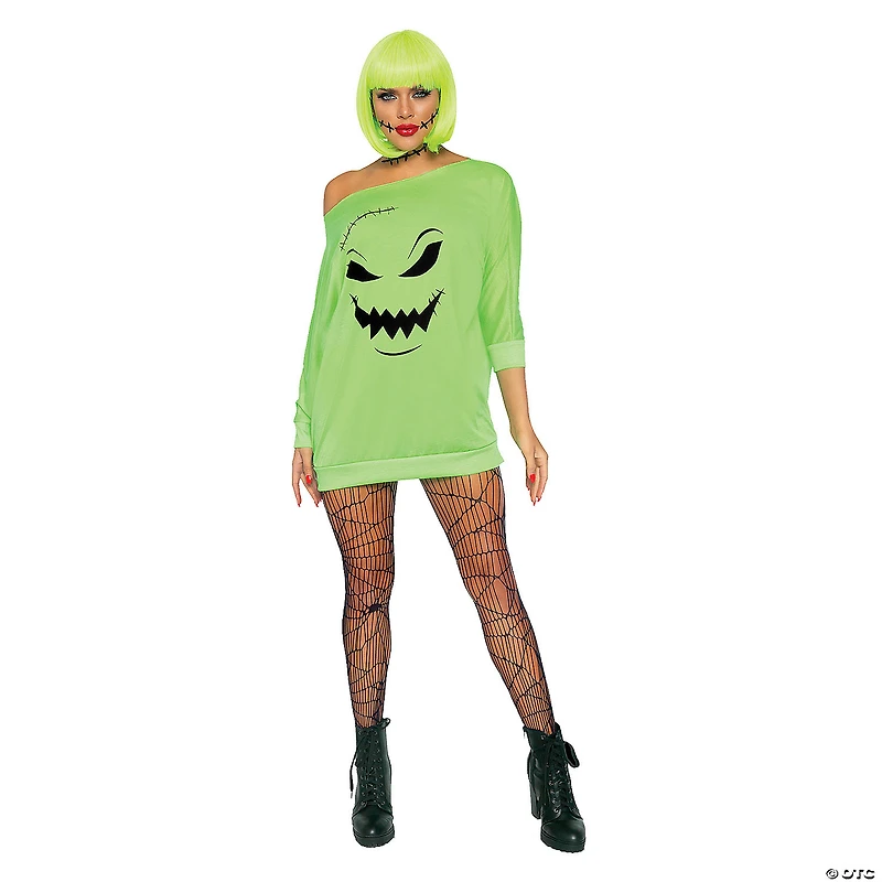 Adults Green Spooky Jersey Dress