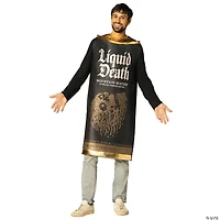 Adults Liquid Death Mountain Water™ Sparkling Drinking Water Black Can Tunic Costume - One Size