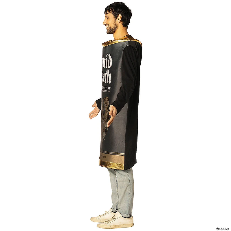 Adults Liquid Death Mountain Water™ Sparkling Drinking Water Black Can Tunic Costume - One Size
