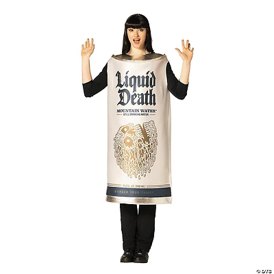 Adults Liquid Death Mountain Water™ Still Drinking Water White Can Tunic Costume - One Size
