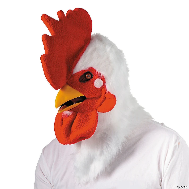 Adults Rooster Moving Mouth Overhead Mask - One Size