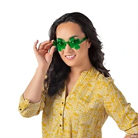 Adults Saint Patrick’s Day Rimless Clover Sunglasses