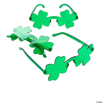 Adults Saint Patrick’s Day Rimless Clover Sunglasses