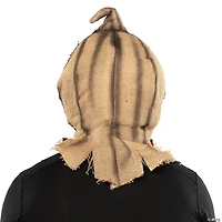 Adults Scarecrow Pumpkin Head Halloween Mask with Bowtie – One Size