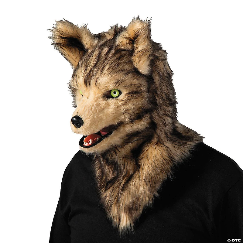 Adults Wolf Moving Mouth Overhead Mask - One Size