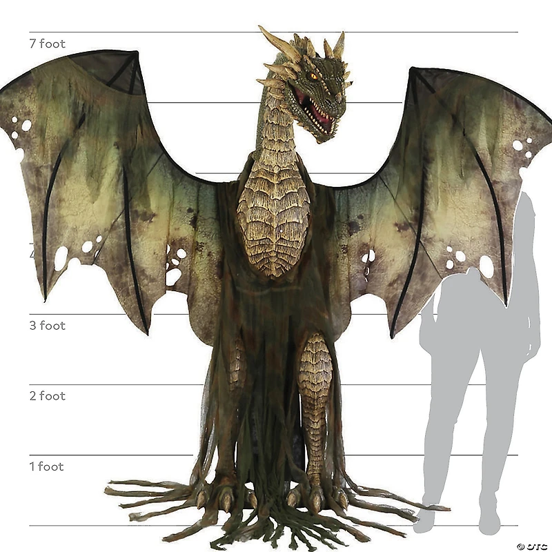 Animated 7 Ft  Dark Forest Dragon