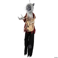Animated Hanging Werewolf Halloween Decoration - 4'