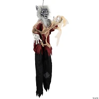 Animated Hanging Werewolf Halloween Decoration - 4'