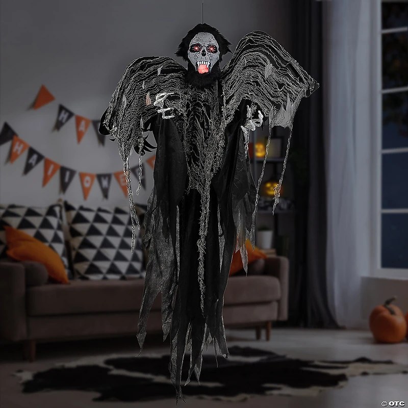 Animated Hanging Zombie Vampire with Lights and Sound Halloween Decoration - 5'
