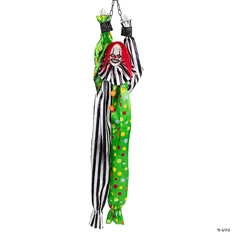 Animated Shaking Clown with Sound Hanging Halloween Decoration - 5'
