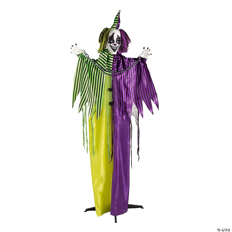 Animated Standing Scary Clown Halloween Decoration