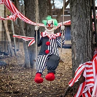 Animated Swinging Chuckles Clown Halloween Decoration