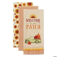 Assorted Pumpkin Patch Truck Dishtowel (Set Of 3)