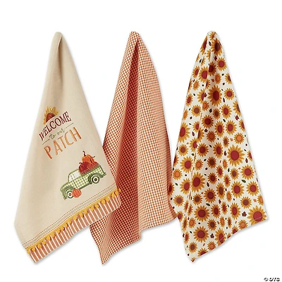 Assorted Pumpkin Patch Truck Dishtowel (Set Of 3)
