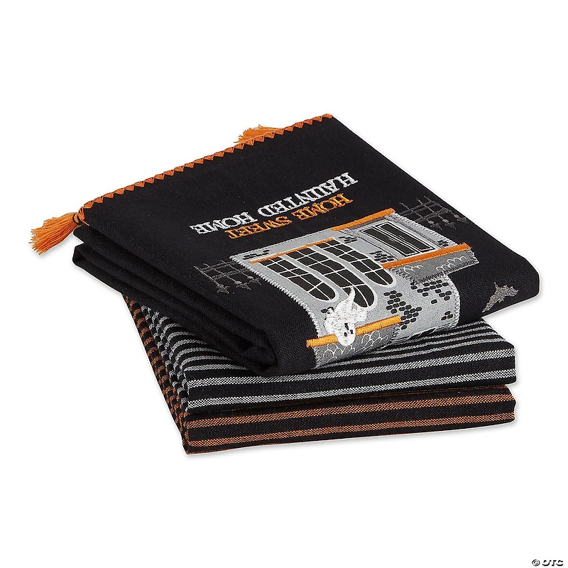 Asst Home Sweet Haunted Home Dishtowel (Set Of 3)