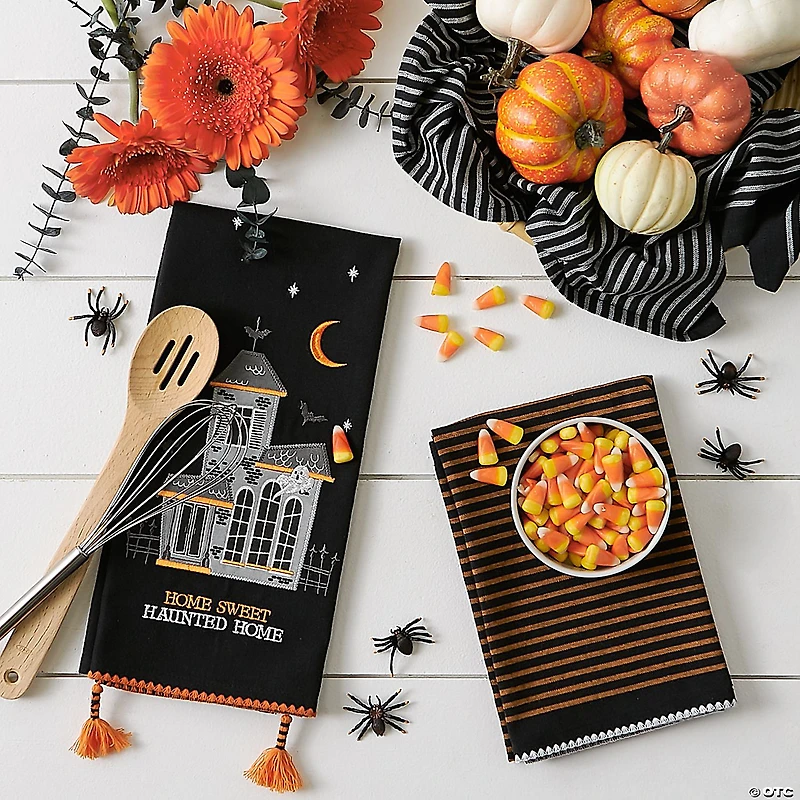 Asst Home Sweet Haunted Home Dishtowel (Set Of 3)