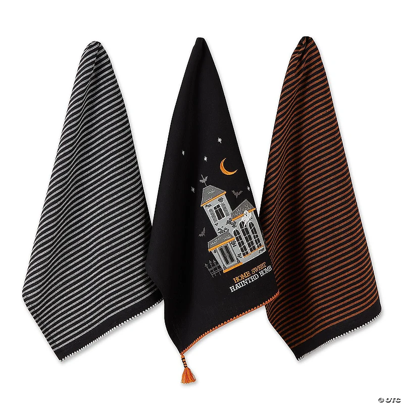 Asst Home Sweet Haunted Home Dishtowel (Set Of 3)