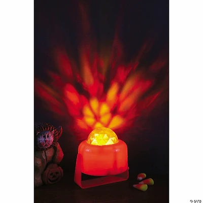 Auto Timer Battery-Operated Orange Flaming Pumpkin Light