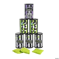 Beetlejuice™ Cardboard Stacked Can Toss Game with Bean Bags - 9 Pc.