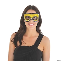 Black & Gold Sequin Masks - 12 Pc.