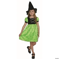 Black and Green Witch Girl Child Halloween Costume - Small