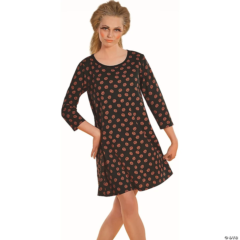 Black and Orange Pumpkin Women Adult Halloween Costume - Small