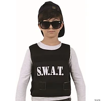 Black and White Police Officer Boy Child Halloween Costume - Large
