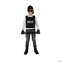 Black and White Police Officer Boy Child Halloween Costume - Large