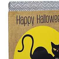 Black Cat "Happy Halloween" Outdoor Garden Flag - 18" x 12.5"