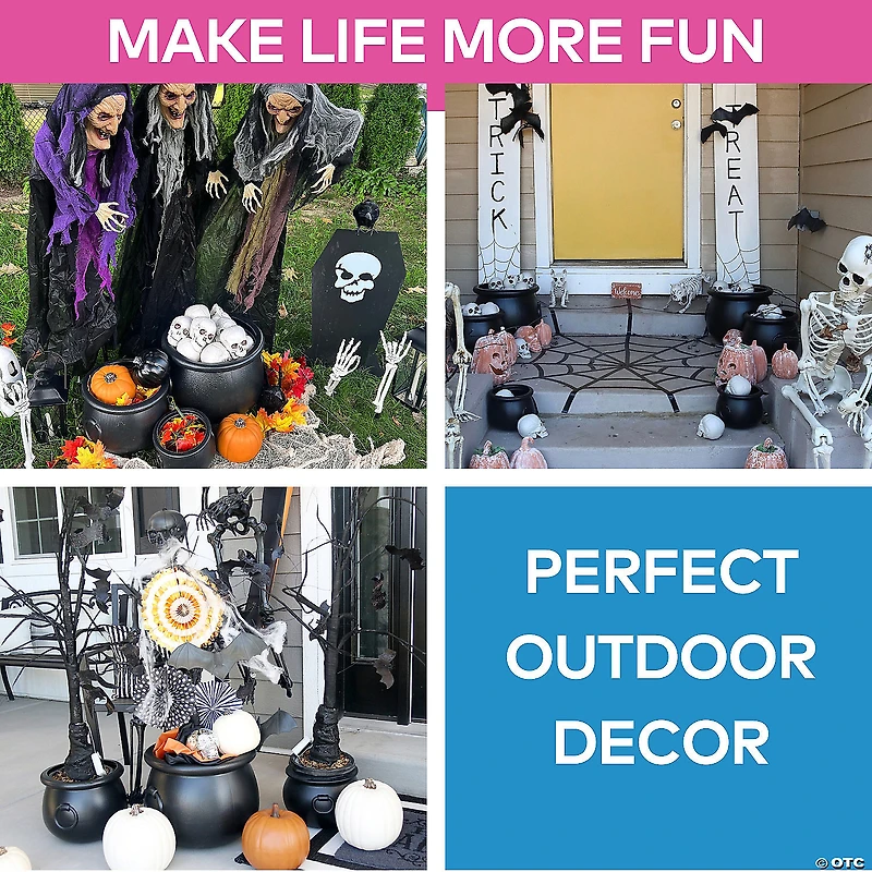 Black Cauldrons Halloween Decorations