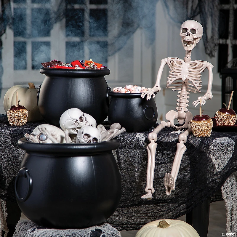 Black Cauldrons Halloween Decorations