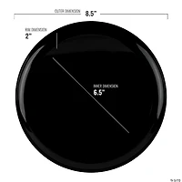 Black Flat Round Disposable Plastic Dinnerware Value Set (40 Dinner Plates + 40 Salad Plates)