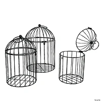 Black Metal Birdcages Tabletop Decorations - 3 Pc.
