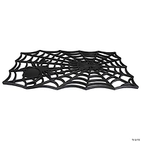 Black Spider Web Rectangular Halloween Doormat 18" x 30"