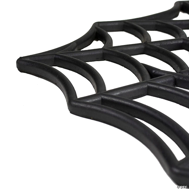 Black Spider Web Rectangular Halloween Doormat 18" x 30"