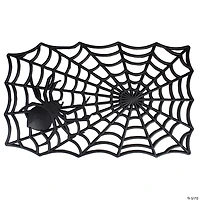 Black Spider Web Rectangular Halloween Doormat 18" x 30"