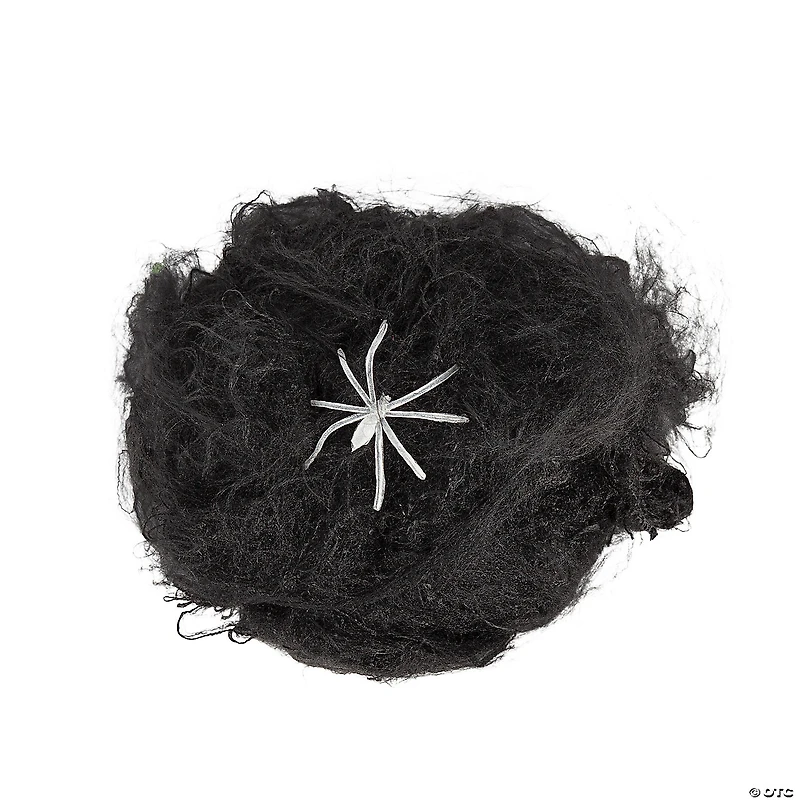 Black Stretchable Spider Webs with Glow-in-the-Dark Spiders - 12 Pc.