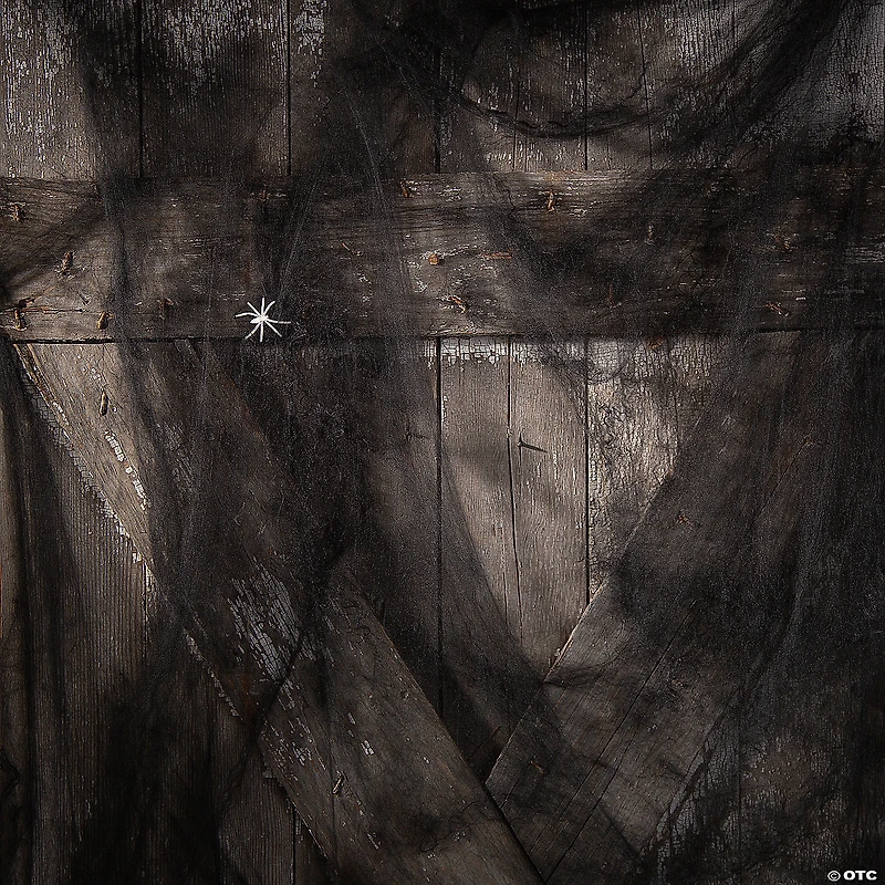 Black Stretchable Spider Webs with Glow-in-the-Dark Spiders - 12 Pc.