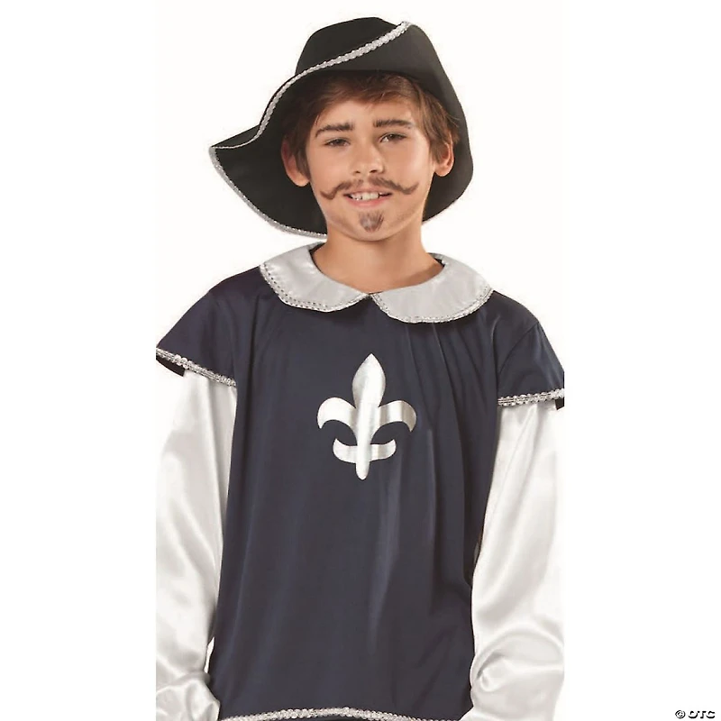 Blue and White Boys Musketeer Halloween Children's Costume - Ages 7-9 Years