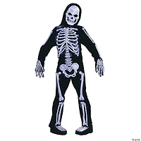 Boy's Black & White Skelebones Skeleton Costume